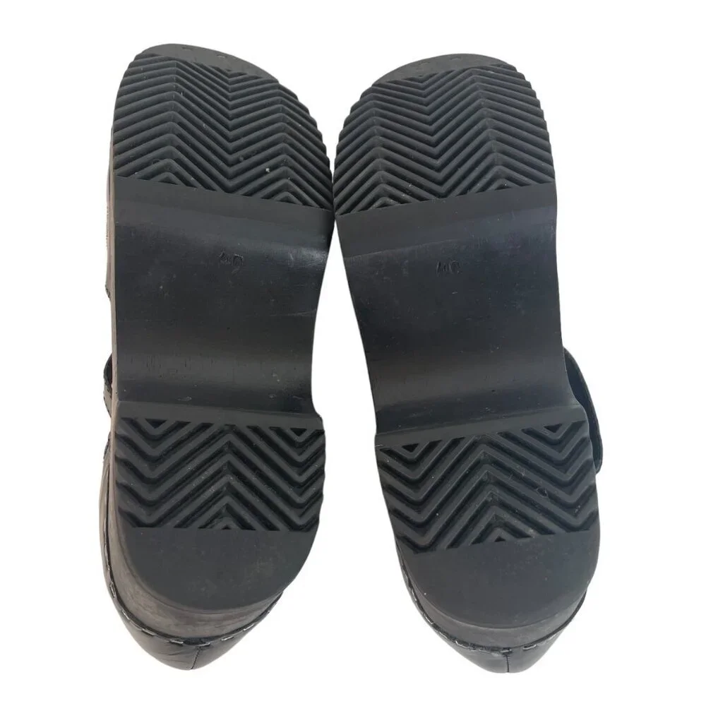 Hanna Andersson Black Mary Janes Shoes Chunky Heel Size 40 Cosplay Snowflakes - Picture 6 of 9